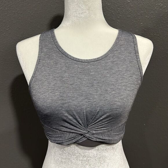 Athleta Gray Twist Crop Top S - Picture 2 of 4